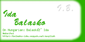 ida balasko business card